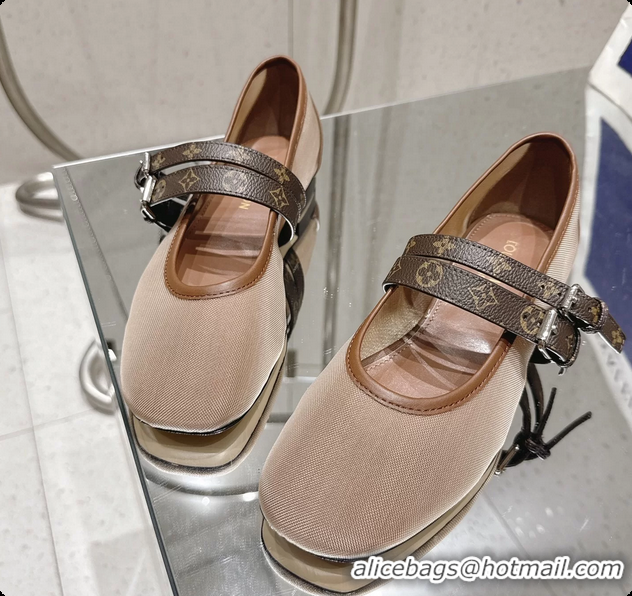 Most Popular Louis Vuitton LV Ballet Ballerina Flats Beige Mesh and Monogram Canvas 6061404