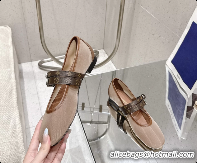 Most Popular Louis Vuitton LV Ballet Ballerina Flats Beige Mesh and Monogram Canvas 6061404