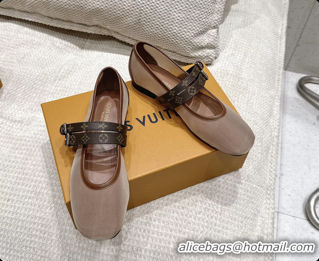 Most Popular Louis Vuitton LV Ballet Ballerina Flats Beige Mesh and Monogram Canvas 6061404