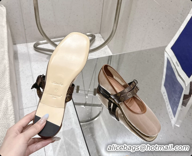 Most Popular Louis Vuitton LV Ballet Ballerina Flats Beige Mesh and Monogram Canvas 6061404