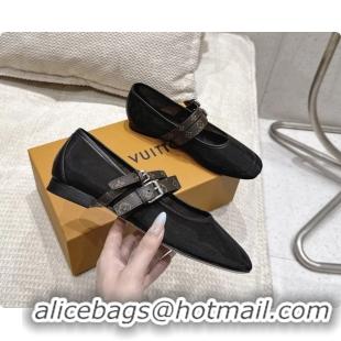 Good Looking Louis Vuitton LV Ballet Ballerina Flats Black Mesh and Monogram Canvas 6061404