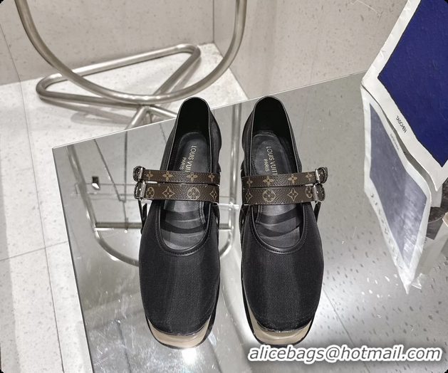 Good Looking Louis Vuitton LV Ballet Ballerina Flats Black Mesh and Monogram Canvas 6061404