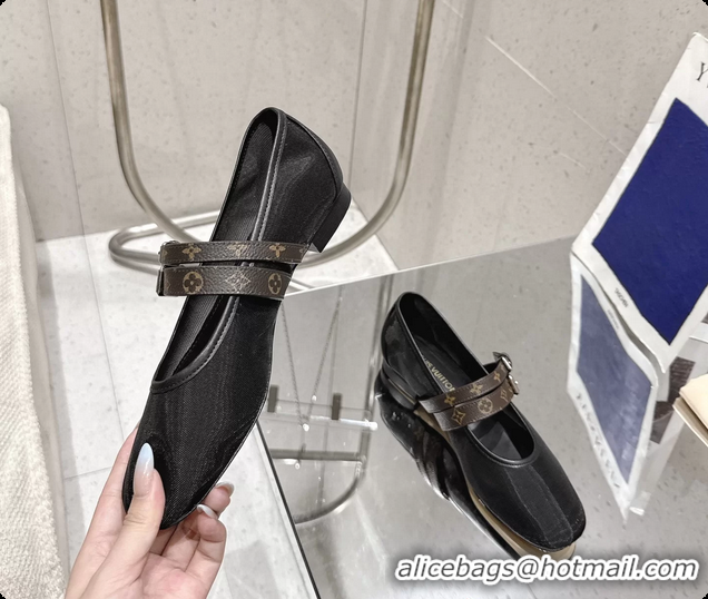 Good Looking Louis Vuitton LV Ballet Ballerina Flats Black Mesh and Monogram Canvas 6061404