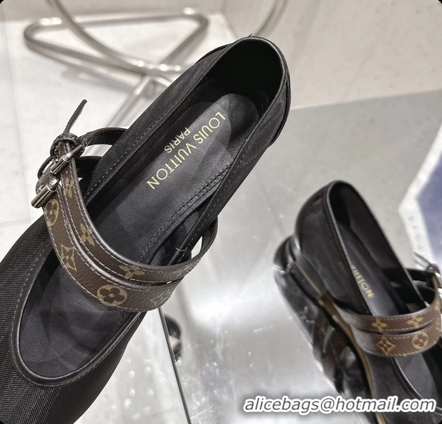 Good Looking Louis Vuitton LV Ballet Ballerina Flats Black Mesh and Monogram Canvas 6061404