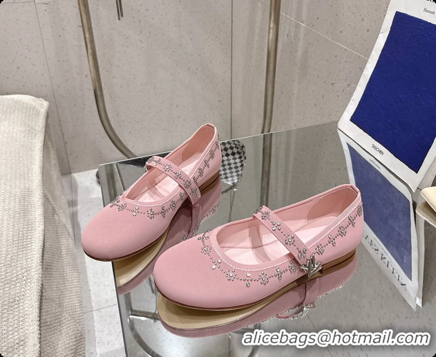 Purchase Louis Vuitton LV Romy Ballet Ballerina Flats with Studs Pink Lambskin 6061405