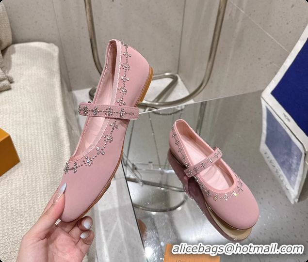 Purchase Louis Vuitton LV Romy Ballet Ballerina Flats with Studs Pink Lambskin 6061405