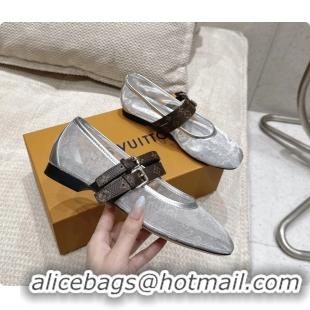 Shop Duplicate Louis Vuitton LV Ballet Ballerina Flats Silver Mesh and Monogram Canvas 6061407