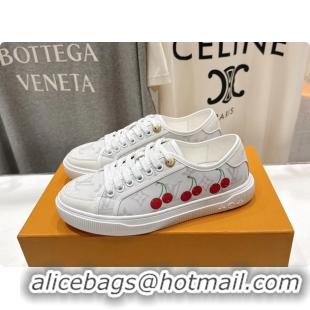 Popular Style Louis Vuitton LV Lagoon Cherry White Monogram Canvas Sneakers 6061408