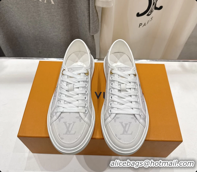 Popular Style Louis Vuitton LV Lagoon Cherry White Monogram Canvas Sneakers 6061408