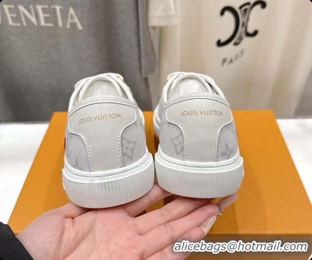 Popular Style Louis Vuitton LV Lagoon Cherry White Monogram Canvas Sneakers 6061408