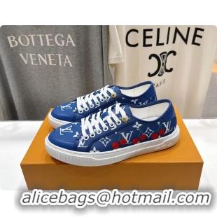Best Grade Louis Vuitton LV Lagoon Blue Monogram Canvas Sneakers 6061409