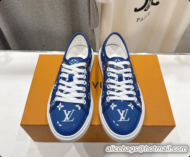 Best Grade Louis Vuitton LV Lagoon Blue Monogram Canvas Sneakers 6061409