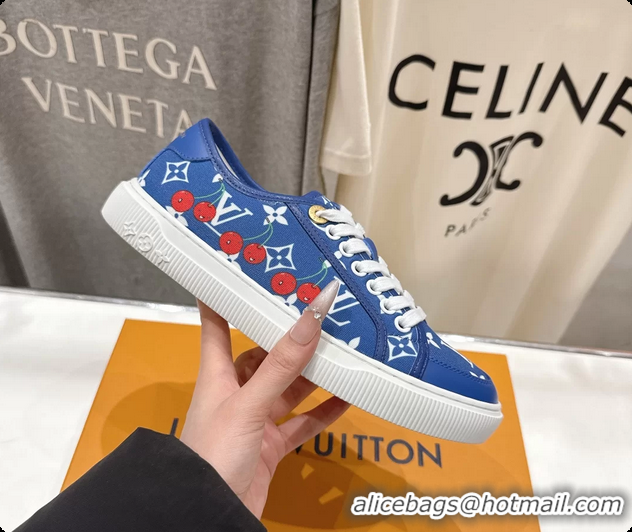 Best Grade Louis Vuitton LV Lagoon Blue Monogram Canvas Sneakers 6061409