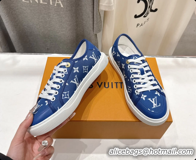 Best Grade Louis Vuitton LV Lagoon Blue Monogram Canvas Sneakers 6061409