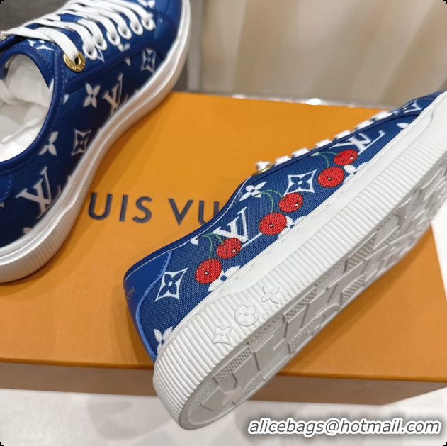 Best Grade Louis Vuitton LV Lagoon Blue Monogram Canvas Sneakers 6061409