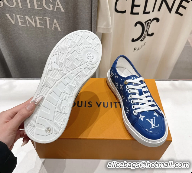 Best Grade Louis Vuitton LV Lagoon Blue Monogram Canvas Sneakers 6061409