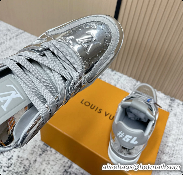 Pretty Style Louis Vuitton LV Trainer Sneakers Silver Monogram Canvas 6061410