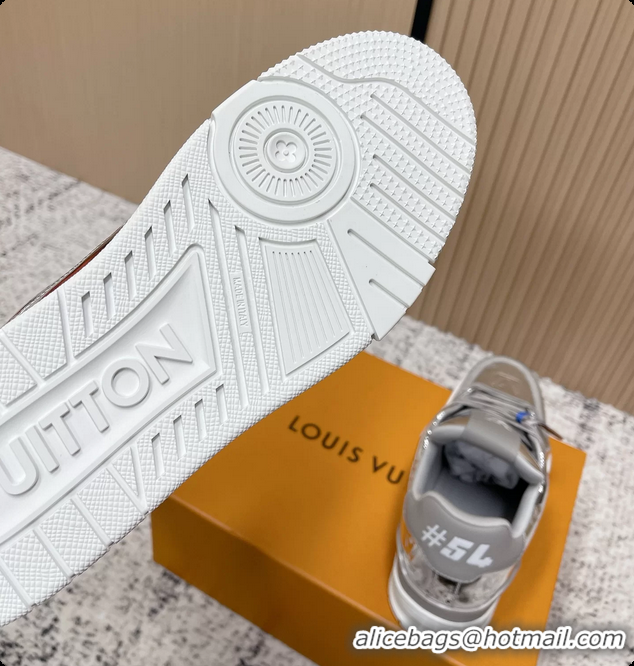 Pretty Style Louis Vuitton LV Trainer Sneakers Silver Monogram Canvas 6061410