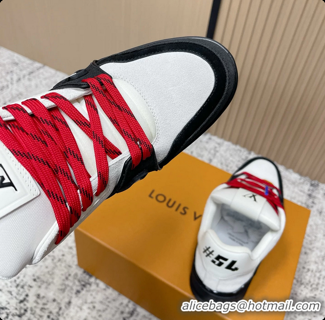 Good Looking Louis Vuitton LV Trainer Sneakers White Black Suede Leather 6061410