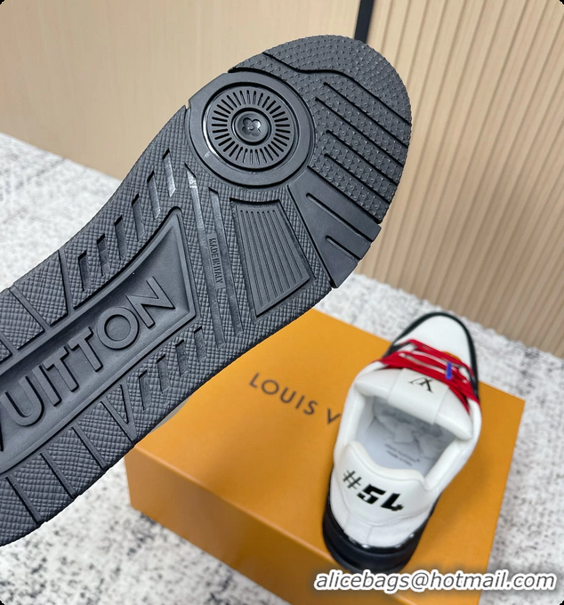 Good Looking Louis Vuitton LV Trainer Sneakers White Black Suede Leather 6061410