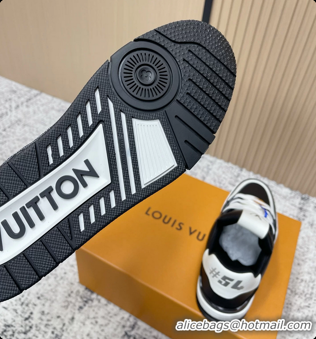Top Grade Louis Vuitton LV Trainer Sneakers Black Calfskin Leather 6061410