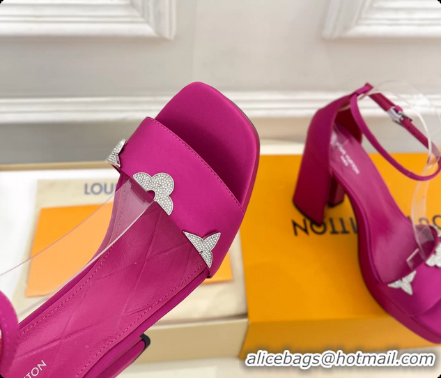 Good Product Louis Vuitton Swing Platform Sandals Fuchsia Satin 110MM 6061412