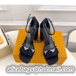 Trendy Design Louis Vuitton Swing Platform Sandals Black Satin 110MM 6061413