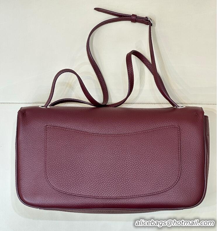 Buy Discount Chanel Maxi Flap Bag Grained Calfskin AS6231 Burgundy/Silver 2026