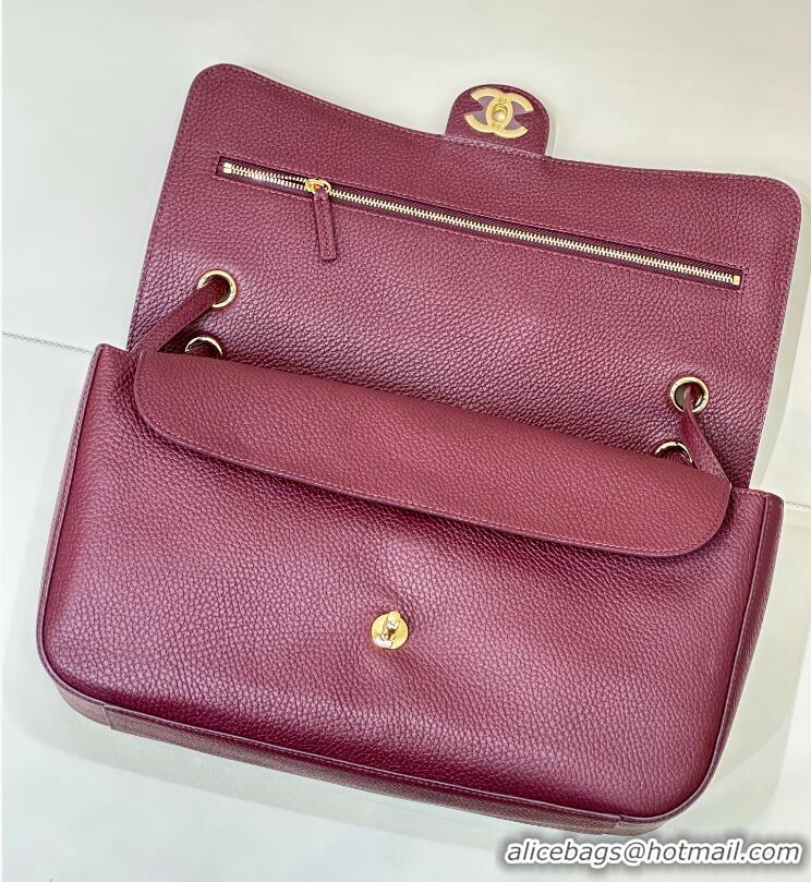 Buy Promotional Chanel Maxi Flap Bag Grained Calfskin AS6231 Burgundy/Gold 2026