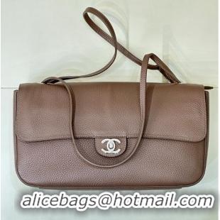 Top Quality Chanel Maxi Flap Bag Grained Calfskin AS6231 Light Brown/Silver 2026