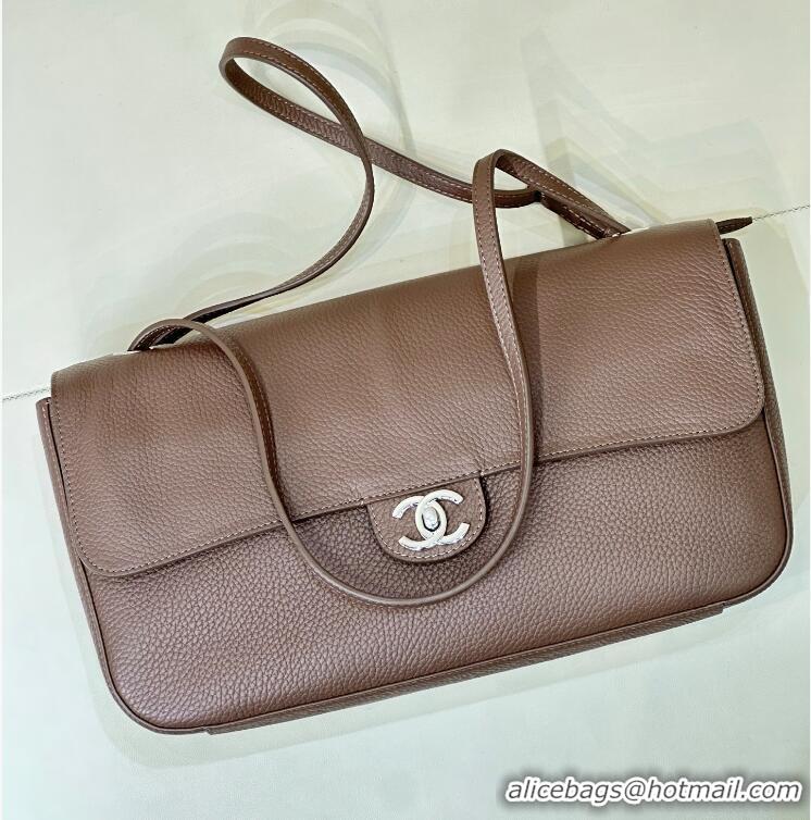 Top Quality Chanel Maxi Flap Bag Grained Calfskin AS6231 Light Brown/Silver 2026