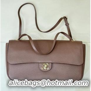 Well Crafted Chanel Maxi Flap Bag Grained Calfskin AS6231 Light Brown/Gold 2026