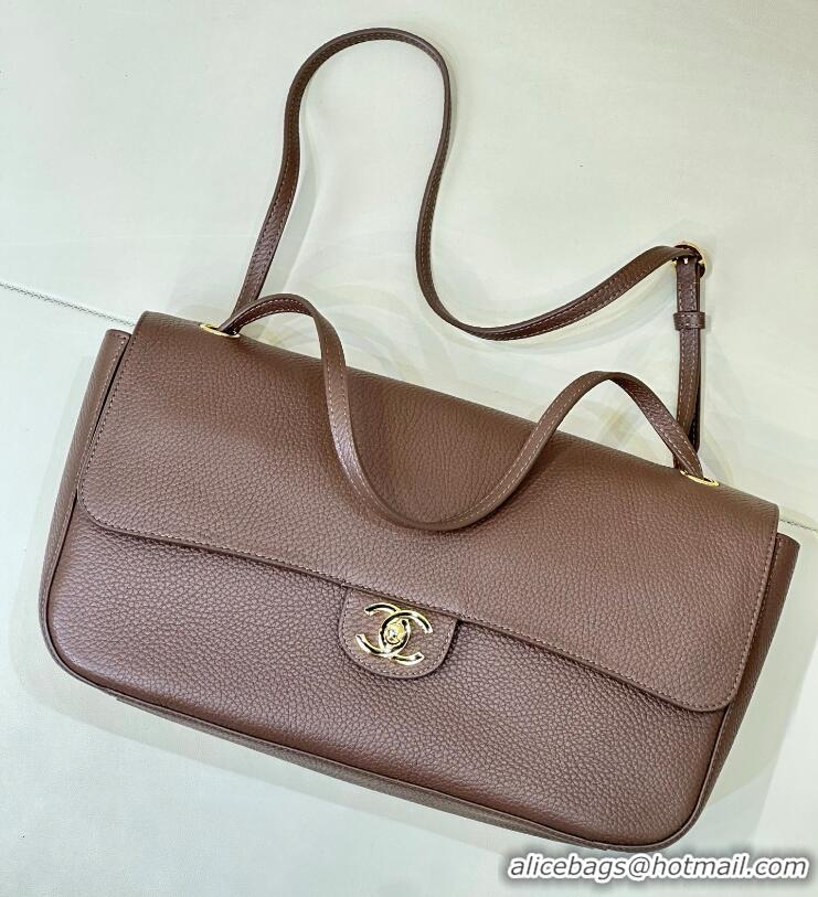 Well Crafted Chanel Maxi Flap Bag Grained Calfskin AS6231 Light Brown/Gold 2026