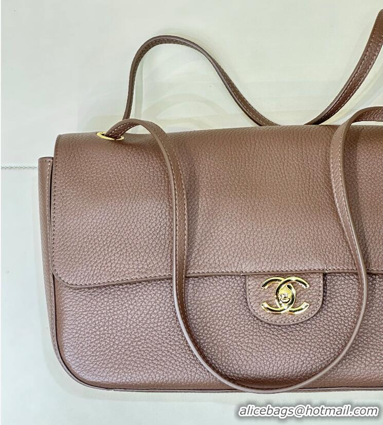 Well Crafted Chanel Maxi Flap Bag Grained Calfskin AS6231 Light Brown/Gold 2026