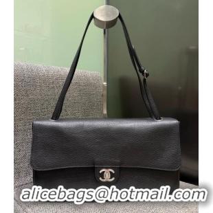 Top Design Chanel Maxi Flap Bag Grained Calfskin AS6231 Black/Silver 2026