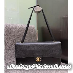 Luxury Cheap Chanel Maxi Flap Bag Grained Calfskin AS6231 Black/Gold 2026