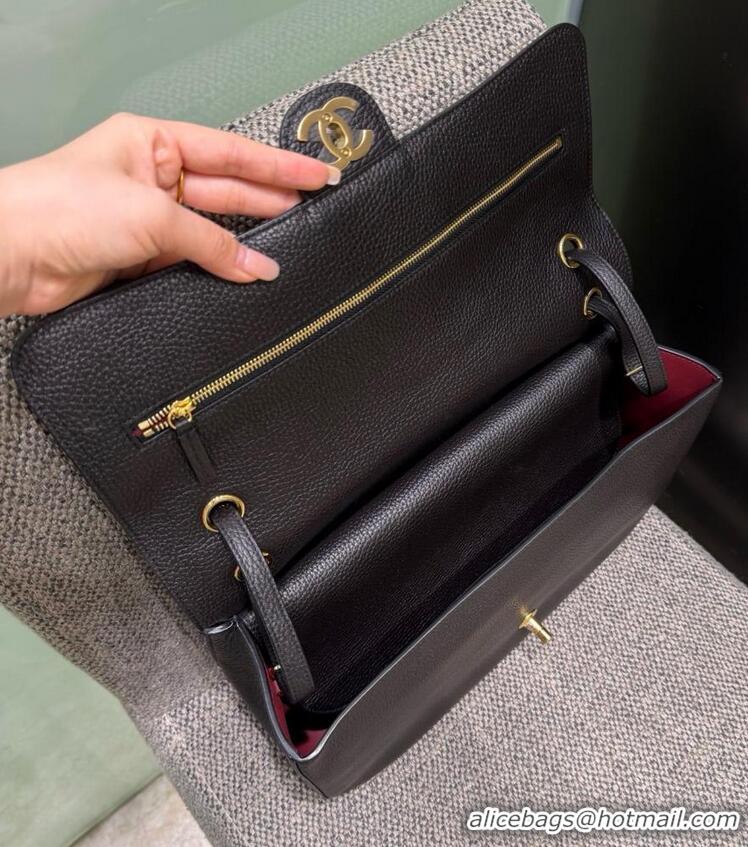 Luxury Cheap Chanel Maxi Flap Bag Grained Calfskin AS6231 Black/Gold 2026