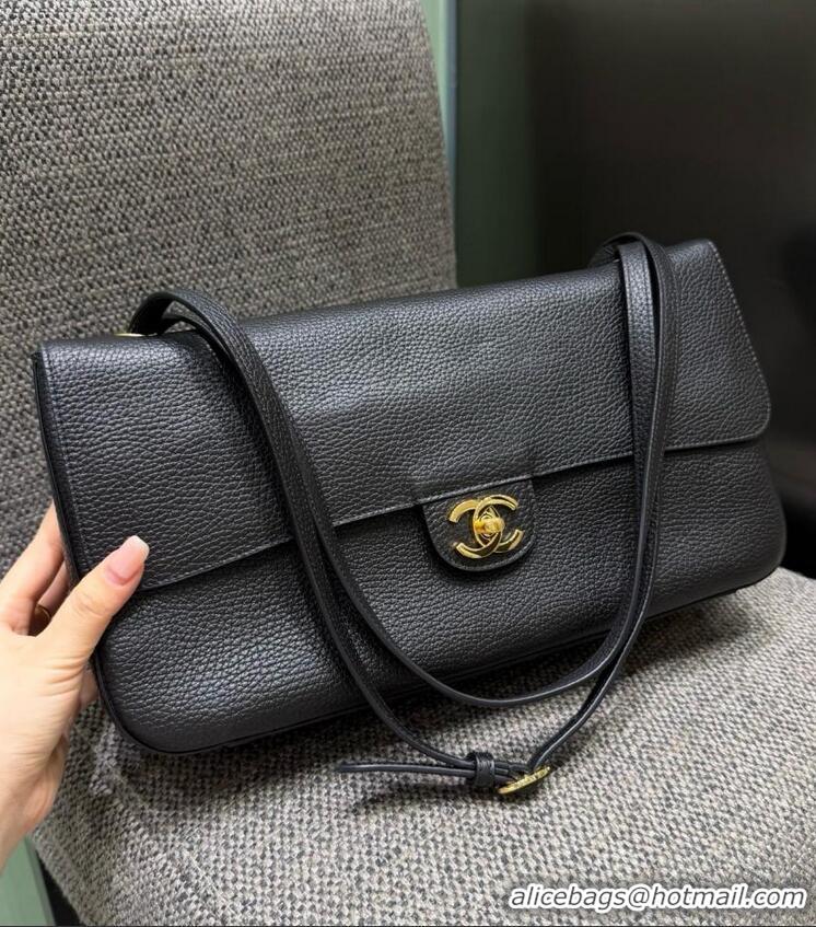 Luxury Cheap Chanel Maxi Flap Bag Grained Calfskin AS6231 Black/Gold 2026