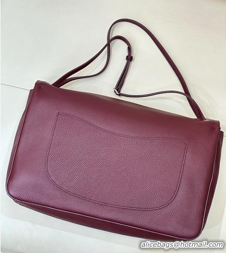 Traditional Specials Chanel Maxi Flap Bag Grained Calfskin AS6233 Burgundy/Silver 2026