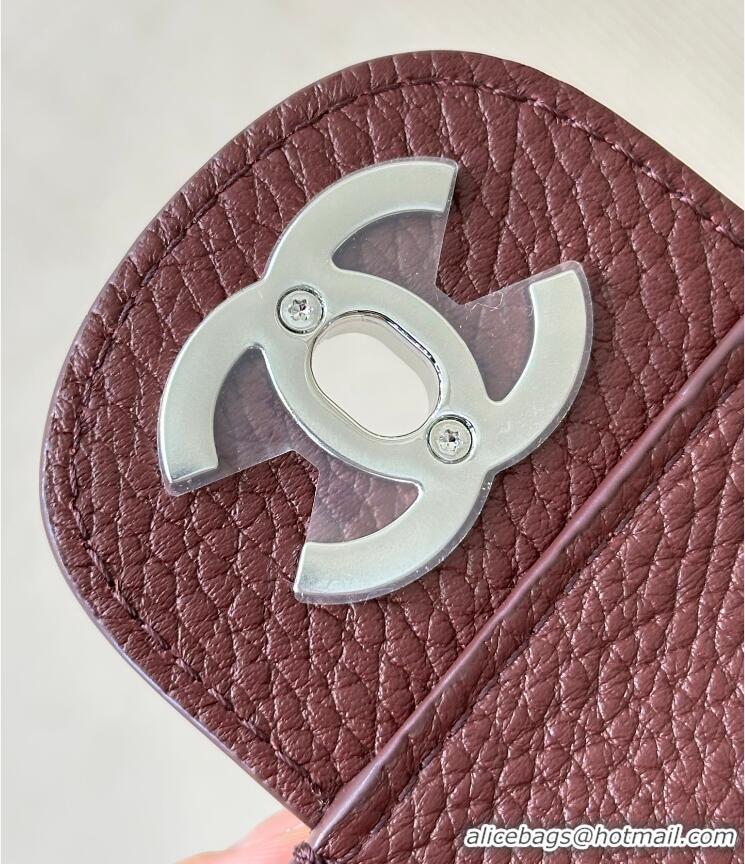 Traditional Specials Chanel Maxi Flap Bag Grained Calfskin AS6233 Burgundy/Silver 2026