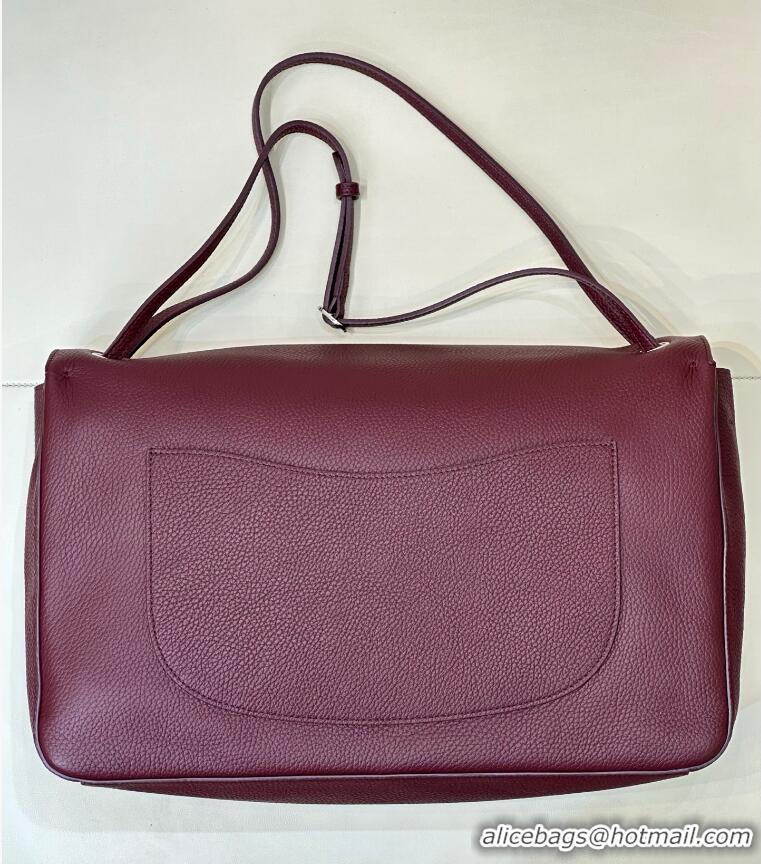 Traditional Specials Chanel Maxi Flap Bag Grained Calfskin AS6233 Burgundy/Silver 2026