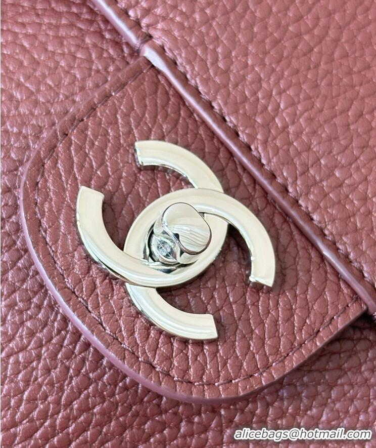 Traditional Specials Chanel Maxi Flap Bag Grained Calfskin AS6233 Burgundy/Silver 2026