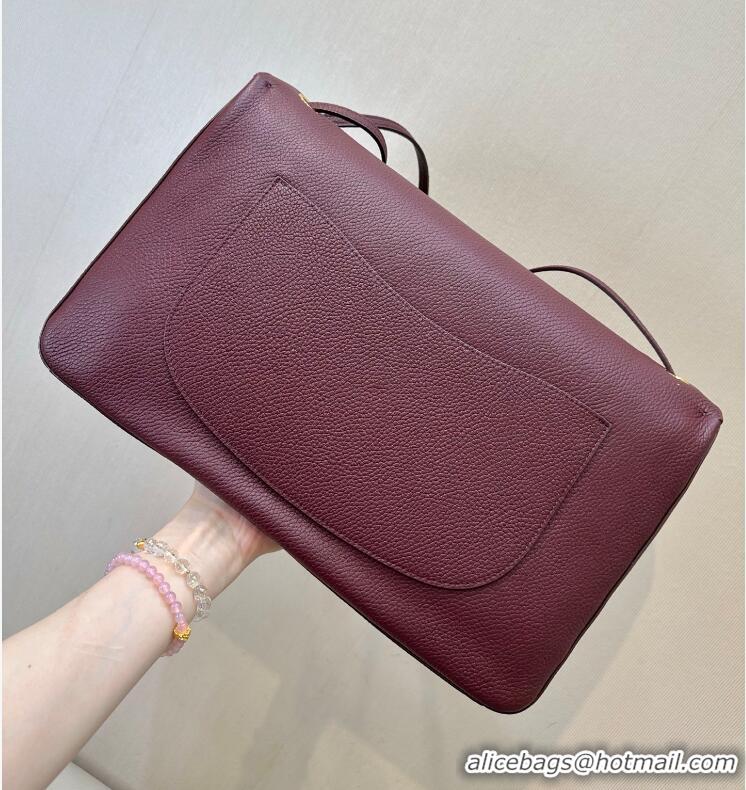 Reasonable Price Chanel Maxi Flap Bag Grained Calfskin AS6233 Burgundy/Gold 2026