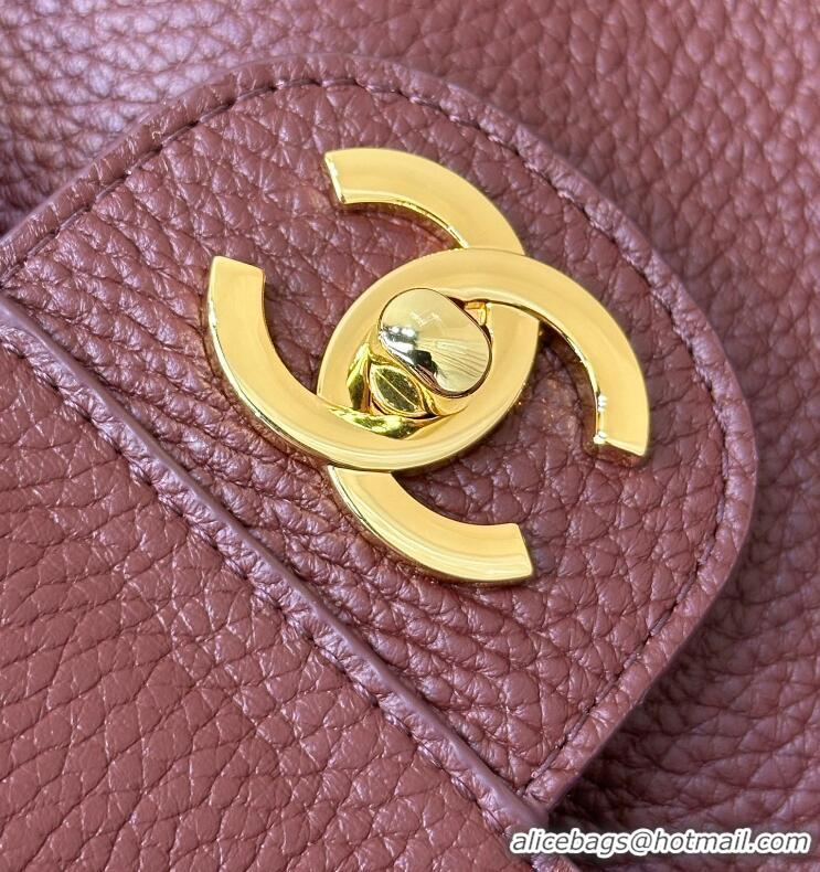 Reasonable Price Chanel Maxi Flap Bag Grained Calfskin AS6233 Burgundy/Gold 2026