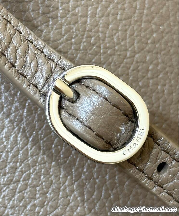 Well Crafted Chanel Maxi Flap Bag Grained Calfskin AS6233 Light Brown/Silver 2026