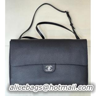 Top Quality Chanel Maxi Flap Bag Grained Calfskin AS6233 Black/Silver 2026