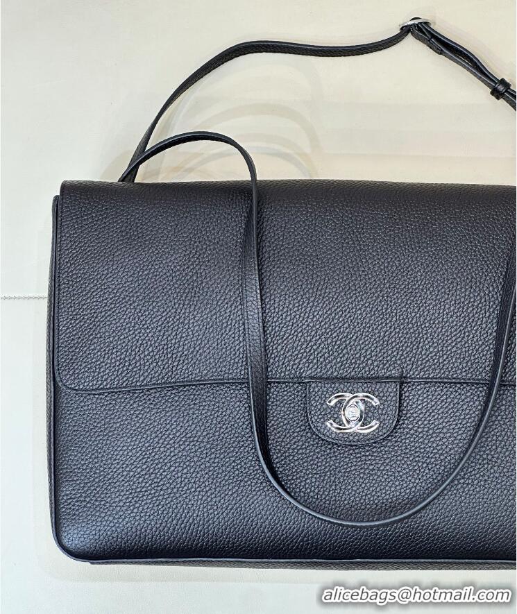 Top Quality Chanel Maxi Flap Bag Grained Calfskin AS6233 Black/Silver 2026