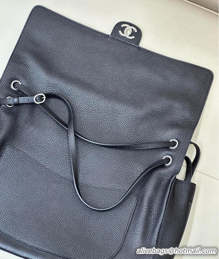 Top Quality Chanel Maxi Flap Bag Grained Calfskin AS6233 Black/Silver 2026