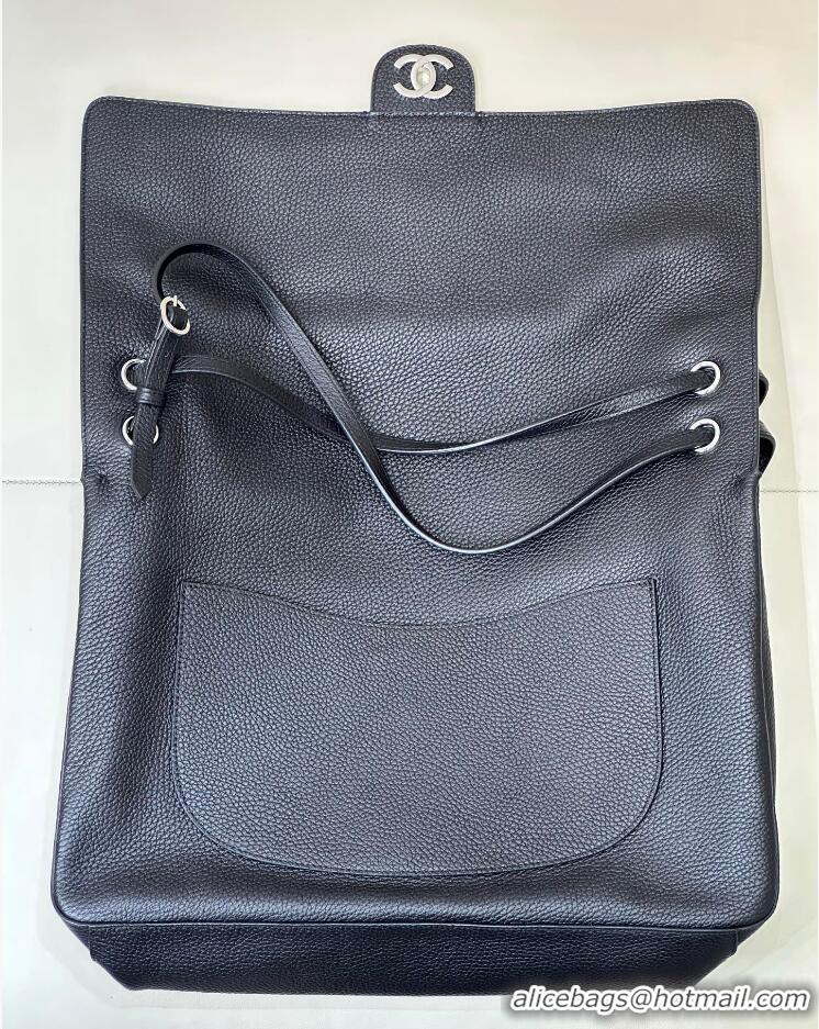 Top Quality Chanel Maxi Flap Bag Grained Calfskin AS6233 Black/Silver 2026