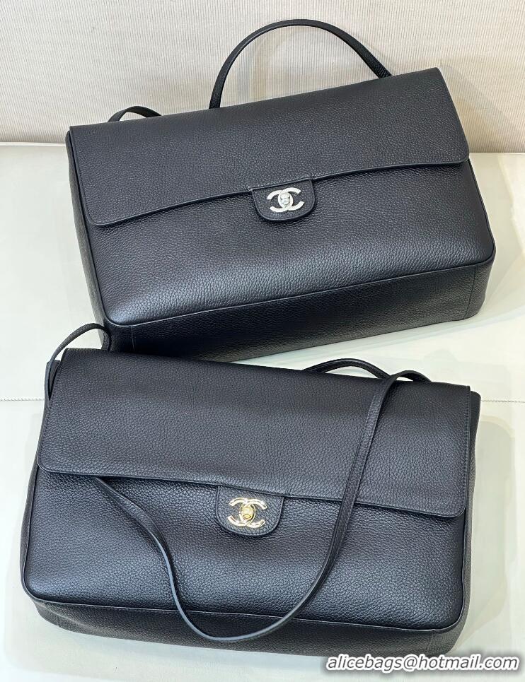 Top Quality Chanel Maxi Flap Bag Grained Calfskin AS6233 Black/Silver 2026